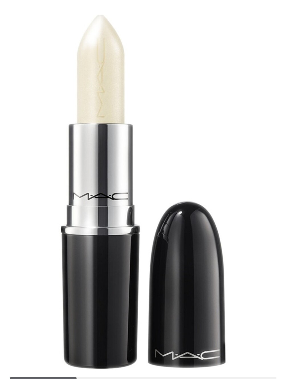 MAC Lustreglass Sheer-Shine Lpstick Surprise/Clear with champagne gold Pearl.